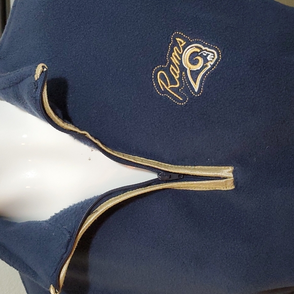 NFL for Her Blue Los Angeles Rams Quarter Zip Warm Pullover w/Gold Trim-Sz M - Picture 4 of 17
